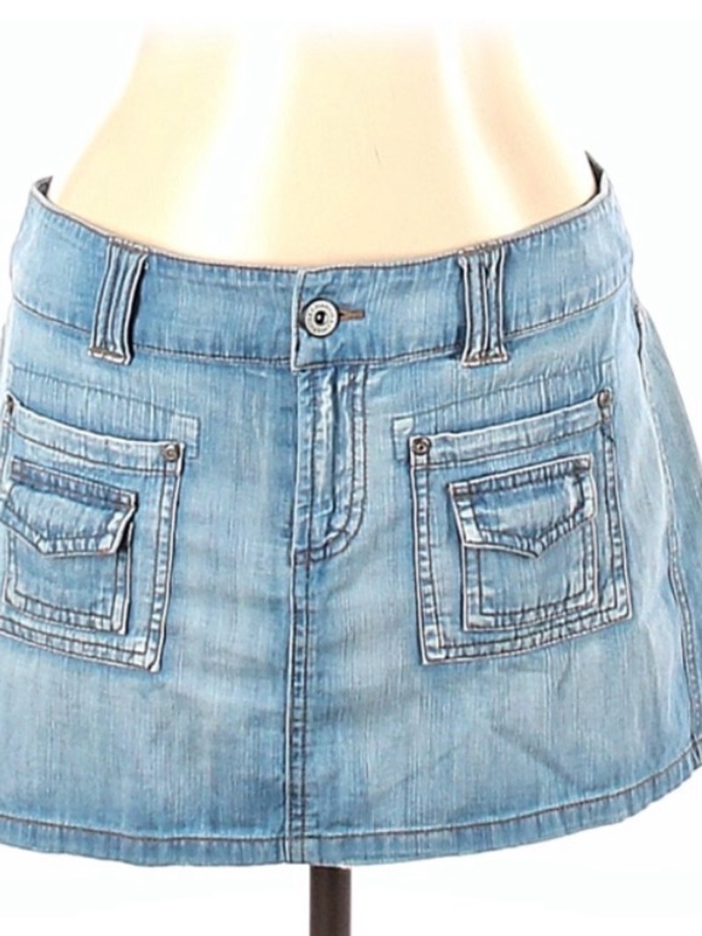 Z. CAVARICCI Light Blue Denim Mini Skirt with Patch